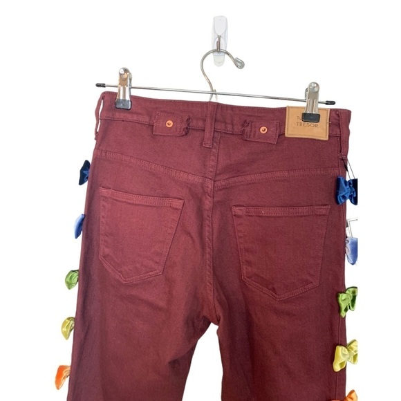 TU ES MON TRÉSOR Velvet Side Bow Jeans 26 - Picture 7 of 12